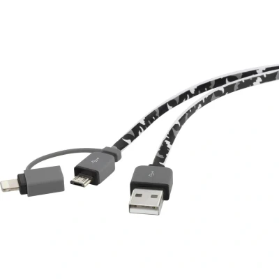 Immagine di Renkforce Apple iPad/iPhone/iPod Cavo [1x Spina A USB 2.0 1x Micro B 2.0, Dock Lightning Apple] 0.20 m Mimetico