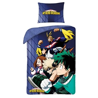 Immagine di My Hero Academia Parure da letto 100% cotone, copripiumino reversibile 140 x 200 cm + federa per cuscino