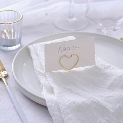Immagine di Ginger Ray Confezione da 6 segnaposto in Metallo Dorato a Forma di Cuore con Biglietti Testurizzati, Oro, ML 106