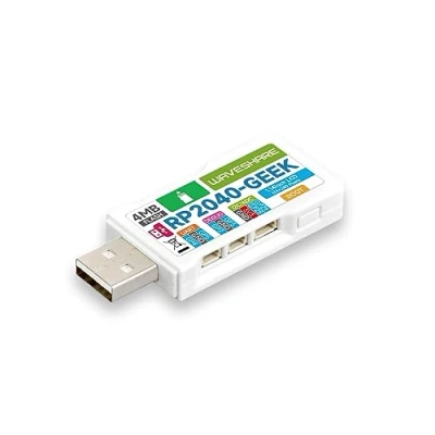 Immagine di Waveshare RP2040 Geek Scheda di Sviluppo Basata sul Raspberry Pi Microcontrollore, con USB A Interfaccia, SWD/UART/I2C Porta, Slot per TF, 1.14 Pollici LCD 65K Colori IPS Display