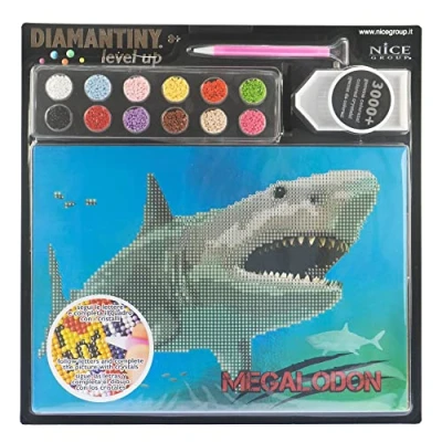 Immagine di DIAMANTINY Level Up Nice Group Creative Art, Diamond Painting Kit crea il mosaico, DINOSAURS, Megalodon