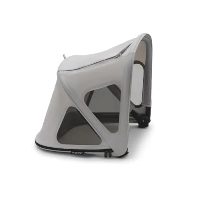 Immagine di Bugaboo Fox Cappottina Breezy, Estensibile per una maggiore copertura e Protezione Solare ottimale, Resistente all&#039;Acqua, Compatibile Con Tutti i Passeggini Fox/Cameleon 3, Misty Grey