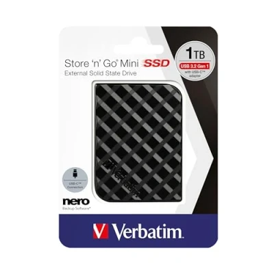 Immagine di Verbatim Store n Go Mini 1 TB Memoria SSD esterna 2,5 USB 3.2 Gen (USB 3.0) Nero 53237