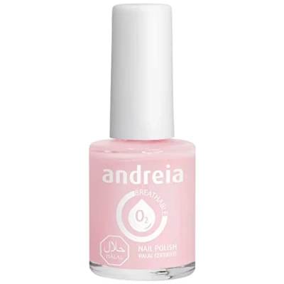 Immagine di Andreia Vernis Halal Smalto Vegan, Permeabile e Traspirante conforme ai requisiti Alta Qualità Colore B23 Milky Pink 10,5 ml