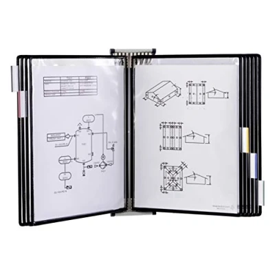 Immagine di Tarifold TAA414107 Mobile da parete, formato A4, con 10 tasche, colore: Nero