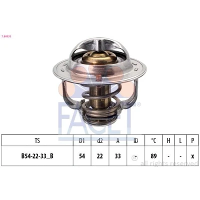 Immagine di FACET 7.8693S Termostato motore 89C 54mm Made in Italy OE Equivalent senza guarnizione OPEL: Mokka / X, Meriva B, Corsa D Hatchback