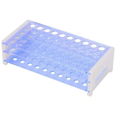 Immagine di stonylab Rack per Provette, Provette in Plastica blu Staccabile a 3 Livelli, Supporto Esperimenti Scientifici di Laboratorio, 13 mm 50 Posti