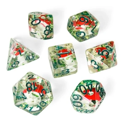 Immagine di OriCraft Dadi Funghi DND Set con all&#039;interno Dungeons and Dragons Poliedrici Giochi di Ruolo D20 7 Halloween
