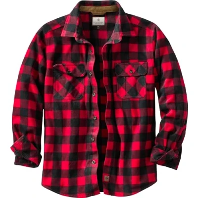 Immagine di Leggendary Whitetails Navigator Camicia a Maniche Lunghe in Pile, Uomo, Lunghe, 6494, Shotgun Shell Red Plaid, L