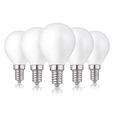 Immagine di Hellum Lampadine di filamenti a led base E14, 3 pezzi, 2,5W lampadina filamento sfera goccia, bianco caldo 2700 K vintage lampada G45, opaco 208207