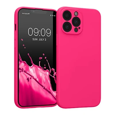 Immagine di kwmobile Custodia Compatibile con Apple iPhone 13 Pro Max Cover Back Case per Smartphone in Silicone TPU Protezione Gommata rosa shocking