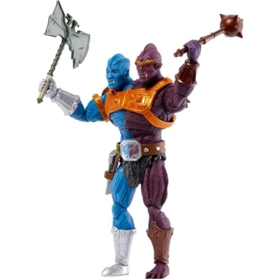Immagine di Masters of the Universe Masterverse Two Bad personaggio snodato ricco di dettagli con accessori da combattimento e mani intercambiabili, giocattolo per bambini 6+ Anni, HLB59