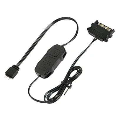 Immagine di CERRXIAN Controller ARGB da 5 V, 3 pin, modalità luce integrata, alimentazione SATA, per schede madri senza V ARGB, o fanali DIYARGB, strisce luminose di illuminazione, ecc