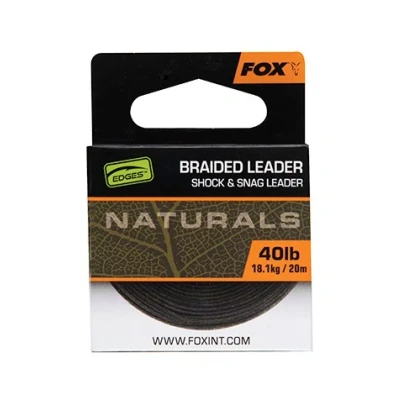 Immagine di Fox Edges Naturals Leader Intrecciato 40lb (20m) Matierale per terminali carpfishing