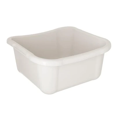 Immagine di KADAX ciotola rettangolare per la biancheria, robusta vasca il bucato, lavaggio con comode maniglie, contenitore pulizia, compatta (bianco, 12 l)