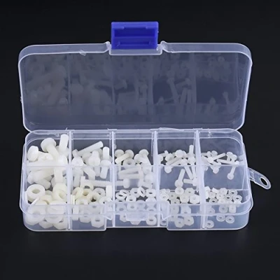 Immagine di 150Pcs Viti M Nylon Vite Bullone Dado Rondella Assortimento Kit di Fissaggio in M2 M2,5 M3 M4 M5 con Scatola