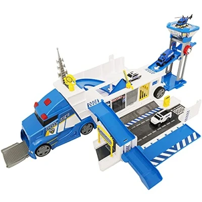 Immagine di Teamsterz Autocarro di comando della polizia emergenza Set da gioco con 5 auto Camion luci e suoni
