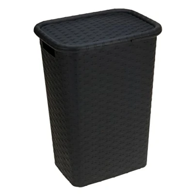 Immagine di Multistore 2002 Cesto per la biancheria, effetto rattan, 65 litri, colore: nero