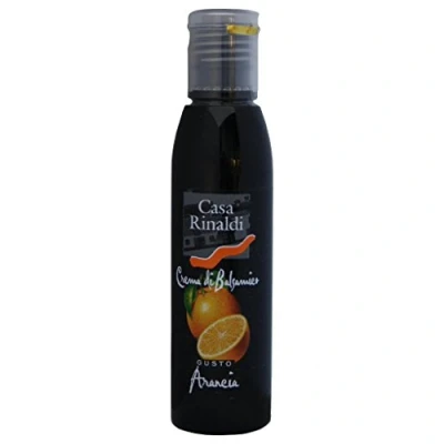 Immagine di Casa Rinaldi Crema con Aceto Balsamico di Modena IGP, Aromatizzata al Gusto Arancia, Sapore Agrumato e Fresco, Bottiglia da 150 ml
