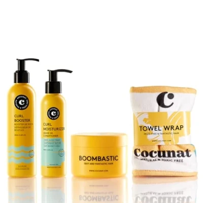 Immagine di COCUNAT Piano di Nutrizione dei Ricci Metodo Curly + Maschera Ultra Nutriente Boombastic Include Turbina Anti Increspamento