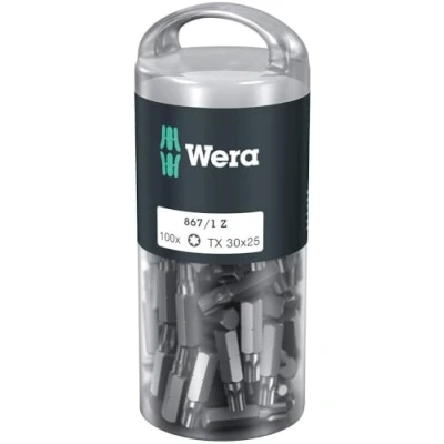 Immagine di Wera 867/1 Z TORX® DIY 100 SiS (100xTX30/25) Box Torx Bits Inserto T 30 Acciaio per utensili legato, duro D 6.3 pz.