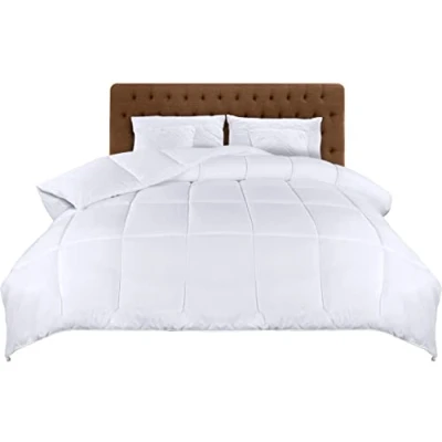 Immagine di Utopia Bedding Piumino 220 x 260 cm, Piumone Leggero per Letto Matrimoniale, 100% Imbottitura in Fibra Cava, Trapunta Microfibra Tutte Le Stagioni (Bianco)
