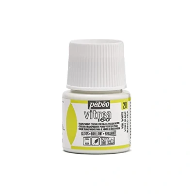 Immagine di PEBEO Vernice Trasparente per Vetro Vitrea 160C Bianco 45 ML