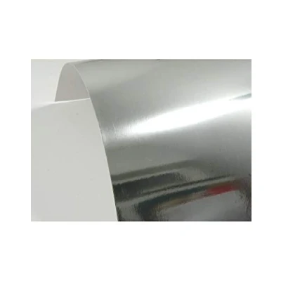 Immagine di Netuno 10 fogli di cartoncino a specchio argento formato A4 210 x 297 mm 300 g Mirror Silver carta argente metallica lucida per bricolage biglietti scrapbooking etichette regalo