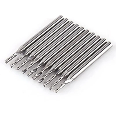 Immagine di Xinrub End Milling Cutter 3,175 x 8mm con Gambo in Carburo di Tungsteno Fresa CNC Utensili per Incisione Singolo Flauto a Spirale bit Set 10 pz