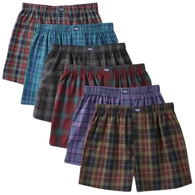 Immagine di Charles Wilson Boxer da Uomo in Tessuto Confezione 6 (XL, Tartan Check 88)