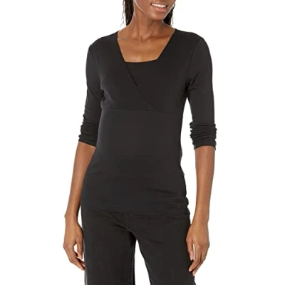 Immagine di Amazon Essentials Top Premaman con Scollo a V per L&#039;Allattamento Donna, Nero, XXL