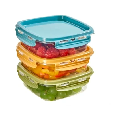 Immagine di SNIPS SnipsLock MIXCOLOR, Set 3 Contenitori Per Cibi, x 0,50 LT, Quadrato, 14,7 8 cm, Made in Italy