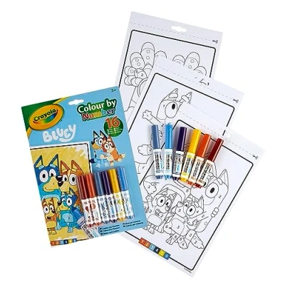 Immagine di CRAYOLA Album Colour by Number Bluey, 16 Pagine da Colorare e 6 Pennarelli, età 3+, 04 2776G