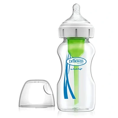 Immagine di Dr. Brown&#039;s Natural Flow Opzioni anti coliche + biberon a collo largo, 270 ml, con tettarella di livello 1, confezione da 1