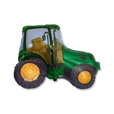Immagine di Ballonim® Trattore verde, circa 80 cm, palloncini in pellicola, decorazione per feste di compleanno