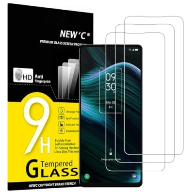 Immagine di NEW&#039;C 3 Pezzi, Vetro Temperato per TCL Stylus, Pellicola Prottetiva, Senza Bolle, Durezza 9H, 0,33mm Ultra Trasparente, Resistente.