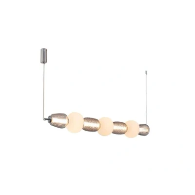 Immagine di LOOM DESIGN Lampada a sospensione LED Pearl 7, grigio/cromo, vetro, 110 cm