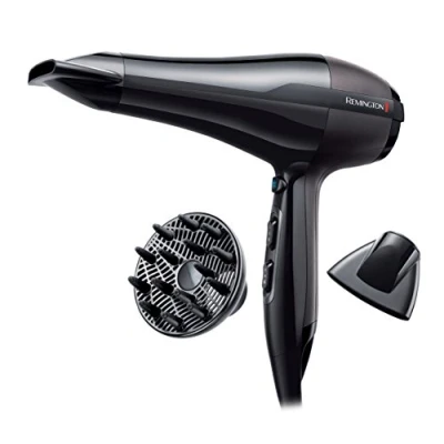 Immagine di Remington Asciugacapelli Professionale 2300W Generatore di ioni per lucentezza motore lunga durata , 3 livelli riscaldamento, due ugelli lo styling + diffusore, Pro Air AC5999