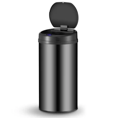 Immagine di Juskys cestino elettrico e impermeabile da cucina con sensore di movimento, coperchio automatico, anello fissaggio 40 L Nero