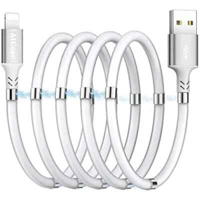 Immagine di AICase Cavo di Ricarica magnetico, (1 m) Super Organizzato Magnetica Assorbimento Nano Data Cable per Telefono 11/XS/XS Max/XR/X/8/8 Plus/7/7 Plus/6s/6s Plus/6/6 Plus/SE/5s/5c/5/Pad/Pod