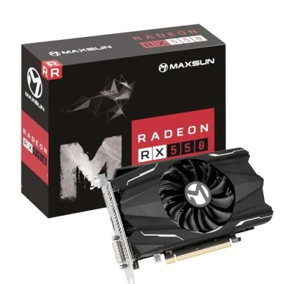 Immagine di Scheda Video MAXSUN AMD Radeon RX 550 Grafica 4GB GDDR5 ITX per computer PC, Gaming, Video, GPU 128 bit DirectX 12 PCI Express X16 3.0 DVI D Dual Link, HDMI, DisplayPort