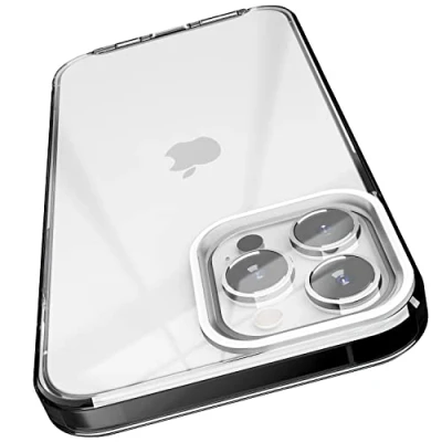 Immagine di elago Cover Trasparente Ibrida Clear Custodia Compatibile con iPhone 13 Pro Max Case (6.7&quot;) Tecnologia PC + TPU, Ingiallimento Ridotto, Protezione Completa del Corpo (Nero)