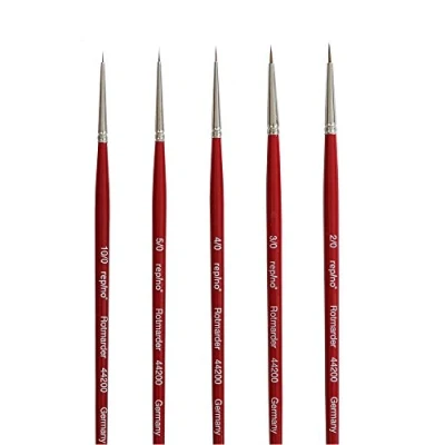 Immagine di repino Sabbia Spazzola fine Made in Germany con le dimensioni messe 10/0, 5/0, 4/0, 3/0, 2/0 per Acquerello, Olio, Chiodo, Modello, ecc.