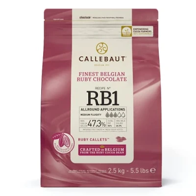 Immagine di Callebaut Receipe RB1 Ruby Cioccolato rosa, 47,3% di cacao, 2,5 kg, confezione da 1