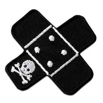 Immagine di Cerotto Toppa Toppe Termoadesive Patch Ricamate, Misura: 5 x cm, Farbvariante:nero