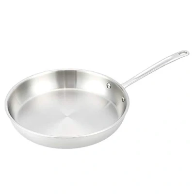 Immagine di Amazon Basics Padella a tre strati in acciaio inossidabile, 30 cm, manico resistente al calore, argento (precedentemente marchio AmazonCommercial)