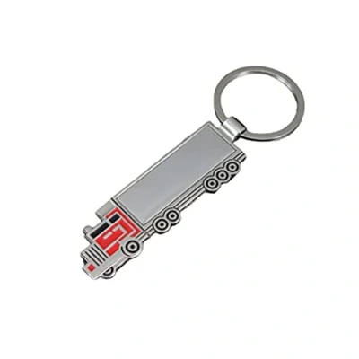 Immagine di ARFUKA portachiavi in lega di zinco metallo per camion a forma portachiavi, regalo Natale e compleanno, Argento, Large