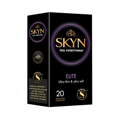 Immagine di SKYN Skynfeel Preservativi senza lattice, confezione da 20, per uomo, misura regolare, ultra sottili e morbidi, forma liscia dritta, larghezza 53 mm