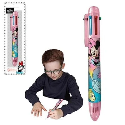 Immagine di Penna a sfera retrattile Minnie Mouse 6 colori per bambini colorata festa di compleanno Prezzi studenti forniture scolastiche 3 anni in su