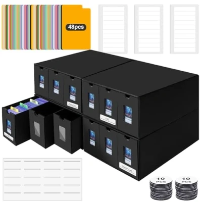 Immagine di Scatola portaoggetti per carte da collezione 7200+ carte, Trading Card Storage Box Commander, con 48 separatori di gioco, gioco TCG MTG PTCG Sports e Toploader